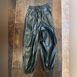 Leather cargo pants